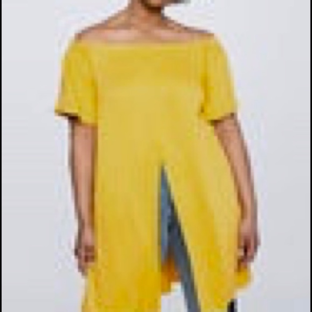 Yellow off shoulder tunic